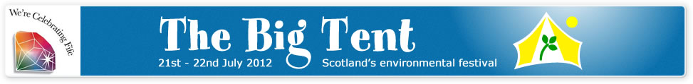 Logo of the Big Tent 2012 with stylised tent design